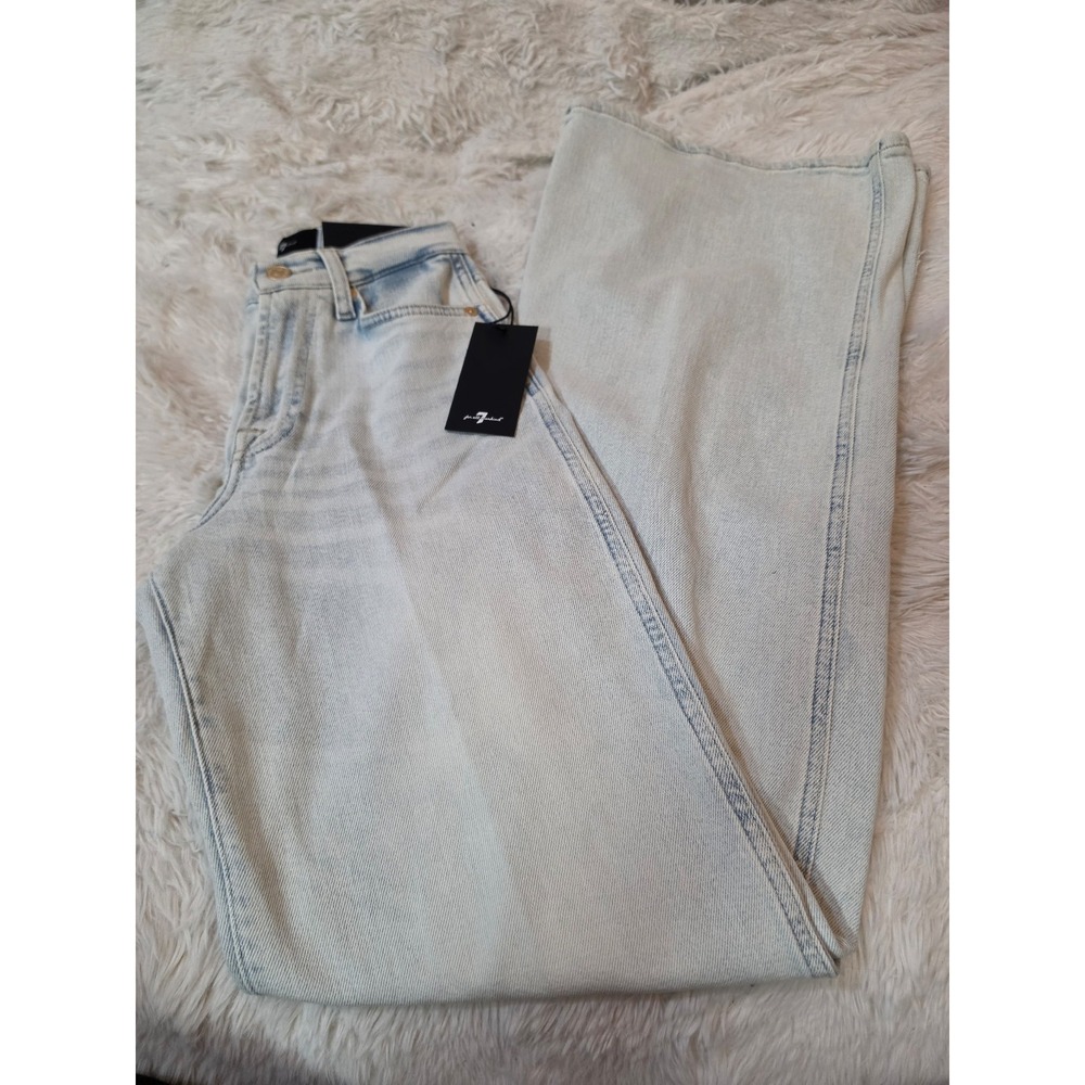 7 For All Mankind Luxe Vintage Lotta High Rise Wide Leg Jeans Light Wash 23 NWT